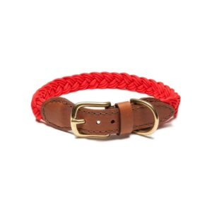 Knotty Pets Red Adjustable Braided Dog collar